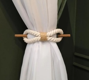 <b>White</b> Cotton Rope <b>Curtain</b> Tie Back: Handmade Eco Home Decor - Product Image 4
