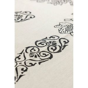 100% Organic Raw Cotton Classic ROSEHAN <b>Tablecloth</b> Magnolia Hand Printed Floral Eco-Friendly Dining Cover 155x155 for Home Use - Product Image 2