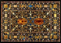 Plateau de table rectangulaire en marbre avec incrustations pour cuisine, salle à manger, bureau/hôtel – Matériau en pierre, travail artisanal Agra