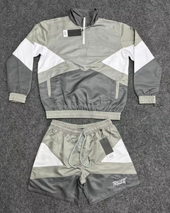Custom Men's Relaxed Fit Breathable Nylon <b>Windbreaker</b> Tracksuit Set Solid Color Casual Style Embroidered for Winter Season - Product Image 2
