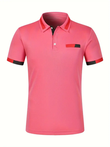 Polo de poliéster de talla 100% de alta calidad para hombre, diseño informal personalizado con cuello redondo, logotipo bordado, patrón sólido, tela de Jersey en blanco - Product Image 5