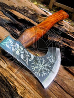 Hache de survie multifonctionnelle en acier industriel à haute teneur en carbone pour l'extérieur, hache à double lame, hache de camping, hache tomahawk, cuir personnalisé