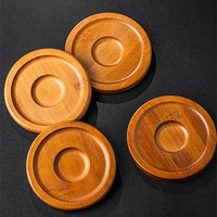 Vente en gros Sous-verre en bois naturel Porte-verre à whisky rond Verres à vin Sous-verre