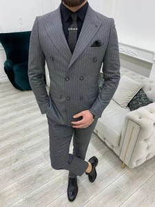 2022 nuovo vestito da <span class=keywords><strong>uomo</strong></span> di lusso sottile <span class=keywords><strong>grigio</strong></span> scuro smoking Slim Casual <span class=keywords><strong>abito</strong></span> da sera formale - Product Image 6