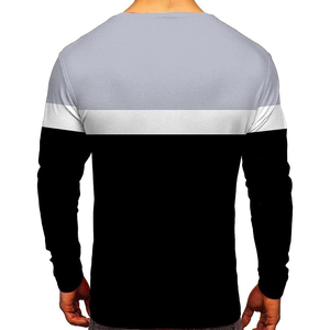 Camiseta de Manga Larga Premium para Hombre 2025, Moderna, Transpirable, 100% Algodón, Corte Holgado, Estampado Sólido, Informal, de Secado Rápido - Product Image 4