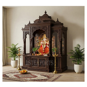 หิ้งพระไม้สักแกะสลักด้วยมือ ขนาดใหญ่ คุณภาพพรีเมียม ยี่ห้อ DST Exports ขายดี หิ้งพระไม้สีน้ำตาล สำหรับตกแต่งบ้าน ราคาขายส่งที่ดีที่สุดในสหราชอาณาจักร - Product Image 1