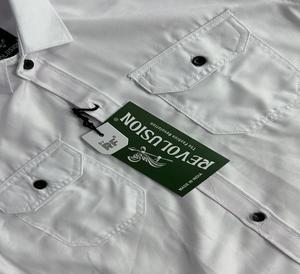 Chemises Oxford d'été à manches longues personnalisées pour garçons, couleurs unies avec impression au dos, style décontracté à séchage rapide - Product Image 2