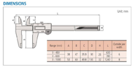 Mitutoyo Long ABSOLUTE Digimatic Caliper Série 500 Technologie d'encodage exclusive de haute qualité 0-450 mm Résolution 0,01 mm SR44