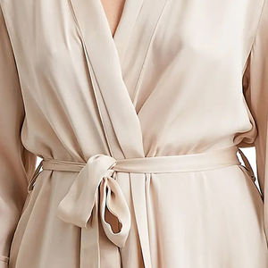 Albornoz de moda para mujer, secado rápido, transpirable, algodón, gofres, satén, patrón sólido, ropa de salón, estampado térmico liso, venta al por mayor - Product Image 5