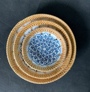 ชุดถาดหวายทนทานและมีสไตล์ทำจากวัสดุที่ยั่งยืนเพื่อการส่งออก - Product Image 1