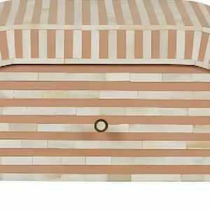 Table de chevet avec tiroir en nacre pour la décoration de chambre et de salon en incrustation d'os naturel d'élégance de luxe - Product Image 4