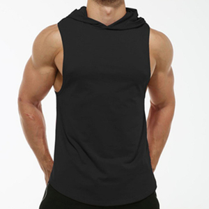 Custom Plus Size Muscle Men's Fitness Hoody Workout <b>Sleeveless</b> <b>Tshirt</b> Gym Tank Top Hoodie 100% Cotton Quick Dry & Breathable - Product Image 5