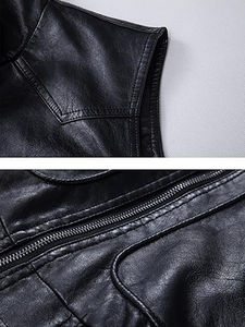 Chaleco de Cuero Vintage para Hombre, Chaqueta sin Mangas con Cierre, Estilo Hipster Clásico con Capucha, Chaqueta sin Mangas de Alta Calidad, Estilo Nuevo, Hecho a Medida - Product Image 6