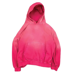 Sweat à capuche zippé pour homme de haute qualité, coupe droite, en polaire, écologique, délavé à l'acide, imprimé numérique vintage, à épaules tombantes - Product Image 3