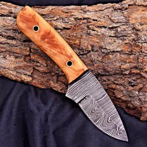 Couteau de chasse fait à la main en acier damas lame fixe avec gaine en cuir Support OEM lame tactique couteau de Camping de qualité industrielle - Product Image 2