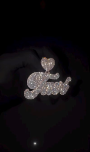 Colgante Personalizado con Nombre en Letra, Chapado en Rodio, Plata de Ley 925, Moissanita Brillante, Estilo Hip Hop, Regalo de Lujo Unisex - Product Image 2
