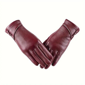 Gants d'hiver chauds pour hommes et femmes avec écran tactile, doublure en tricot en cuir PU pour les sports et les activités de plein air - Product Image 6