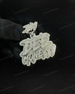 Pendentif personnalisé Hip Hop en argent 925 plaqué or avec logo lettre initiale RR serti de moissanite, style griffe, pour soirée - Product Image 4