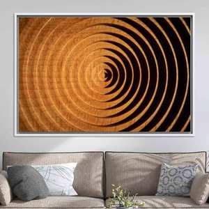 Printed <b>Canvas</b> Artwork: Modern Circular <b>Wood</b> Plate Wall Decor,WHITE <b>FRAMED</b> <b>CANVAS</b> - Product Image 1