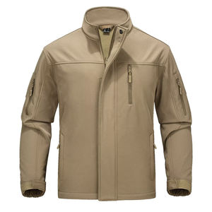 New Luxury Custom Canvas Softshell <b>Jacket</b> Premium Quality Windproof Waterproof Outerwear Stand Custom Logo Printing - Product Image 3