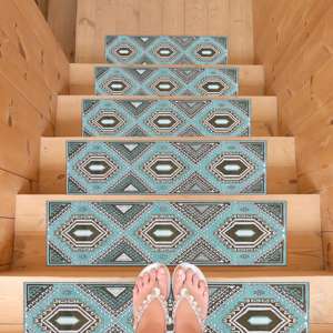 Tapis à motifs géométriques, design vintage, décoration turque faite à la main, tapis d'entrée - Product Image 5