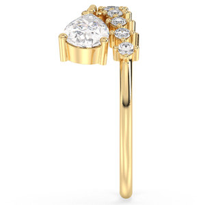 REYES Design élégant Bijoux de fiançailles pour demoiselle d'honneur Bagues Moissanite pour femmes en or jaune massif 10K 14K 18K - Product Image 5