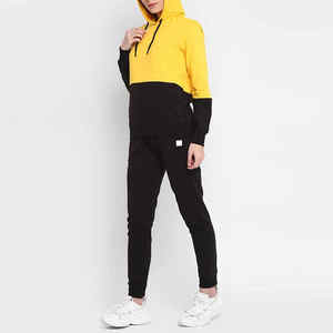 Nueva Llegada, Proveedor Principal, Conjuntos Deportivos de Invierno para Mujer, Ligeros, 100% Algodón, con Capucha, Color Sólido, de Alta Calidad - Product Image 2