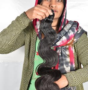 ผมแท้คุณภาพดีเยี่ยมแบบดับเบิ้ลเวฟ  จัดเรียงเกล็ดผม  ผมบริสุทธิ์จากอินเดีย  แบบธรรมชาติ  สำหรับต่อผมสไตล์บราซิล - Product Image 1
