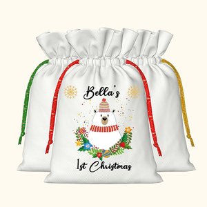 Sac cadeau personnalisé pour le premier Noël des enfants avec logo imprimé - Product Image 2