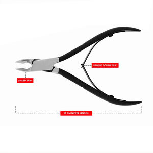 Coupe-ongles professionnel en acier inoxydable noir mat, lame droite, ouverture large, portable, salon de luxe, logo personnalisé - Product Image 3