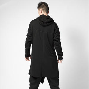 Korean Style Fashion <b>Men's</b> Oversized <b>Plain</b> Pullover All <b>Black</b> Cloak <b>Hoodie</b> - Product Image 3