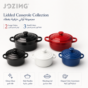 Cocotte en céramique en gros avec couvercle, prix d'usine, mini four à soufflé français, 4 couleurs, pour restaurant et hôtel - Product Image 3