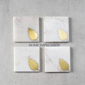 Posavasos de mármol superventas, venta al por mayor, posavasos de piedra blanca Natural, accesorios de decoración de mesa para fiesta de cumpleaños y boda, posavasos - Product Image 6