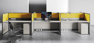 Bureau de poste de travail convertible au design moderne de haute qualité Mobilier de bureau en bois réglable Cloison d'écran avec style de panneau - Product Image 5