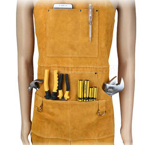 Tabliers de soudage personnalisés en cuir légers et confortables avec 6 poches, à faible MOQ, pour vêtements de travail de sécurité sans manches à motif personnalisé - Product Image 4