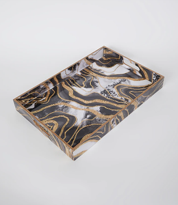 Bandeja de madera Rectangular de latón AK en Color marrón con mango de conejo de Metal artículo hecho a mano para decoración de cocina/Decoración de mesa - Product Image 2