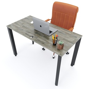 โต๊ะทำงานหนังไม้สไตล์มินิมอลพร้อมขาเหล็กทรงสามเหลี่ยม - Product Image 2