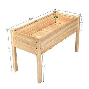 Boîte de jardinière de lit de jardin surélevée en bois de style classique pour la culture de légumes et de fleurs à la maison en plein air - Product Image 3