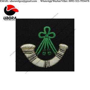 Insignia bordada a mano Infantería ligera Bordada Bullion blazer Insignia Plata - Product Image 5