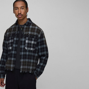 Haute qualité à manches longues hommes chemise mode Plaid poche chemises pour homme automne vêtements décontractés vêtements de rue - Product Image 1