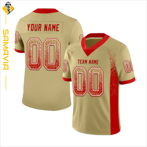 Maillot de football américain personnalisé prêt-à-expédier en tissu de polyester imprimé Technics uniforme d'équipe de la saison d'été à manches courtes - Product Image 6