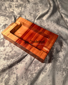 Cendrier en bois Tradebyd Premium fait à la main plateau de fumer en bois artistique cadeau élégant Durable pour les amis fumeurs - Product Image 4