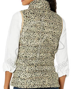 Chaleco acolchado con cremallera completa para exteriores informal superventas para mujer, chaleco acolchado estampado con parches personalizados - Product Image 3