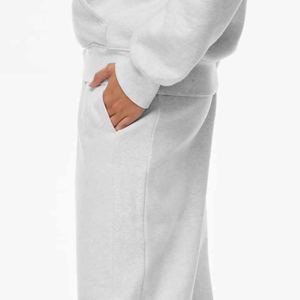 Chándal holgado de Color sólido de alta calidad para mujer, sudaderas con capucha de gran tamaño, pantalones de chándal, conjuntos informales transpirables en blanco de talla grande para mujer - Product Image 3