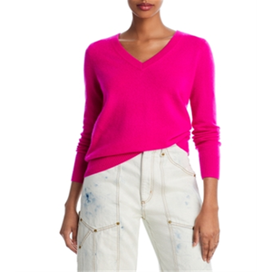 Suéter Aqua Cashmere 100% Tejido con Cuello en V, Cachemira Transpirable con Logotipo Frontal y Estampado para Otoño/Invierno - Product Image 1