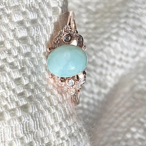Anillo de Plata de Ley 925 Hecho a Mano con Larimar Azul y Baño de Oro Vintage de Mehrajudin Gems para Mujer, Regalo para Bodas y Ocasiones Especiales - Product Image 3