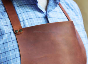 Correa de cintura de cuero genuino de alta calidad con logotipo personalizado para profesionales de la cocina delantal de trabajo duradero para chefs de barbacoa baristas artesanos - Product Image 2