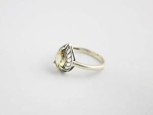 ซิทรินลูกแพร์925เงินสเตอร์ลิงแฮนด์เมดแหวนหมั้นหินวันเกิดเครื่องประดับ - Product Image 4