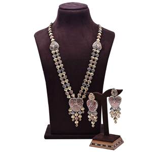 Vente en gros Ensemble de colliers longs 3 tons Bijoux en laiton tricolores indo-occidental Bijoux de mariage religieux orthodoxe - Product Image 1