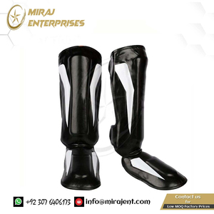 Leggings de Protection en cuir PU équipement Arts martiaux Muay Thai jambe Taekwondo pieds protecteurs de cheville protège-tibias de boxe plus épais - Product Image 2